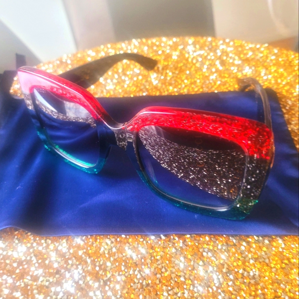 Gucci GG0083 55mm Women's Oversized Square Sunglasses - Black/Red/Green